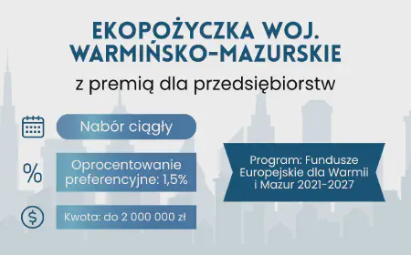 Ekopożyczka z premią – Warmińsko-Mazurskie